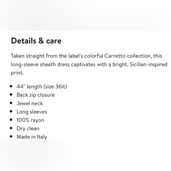 Dolce& Gabbana NWT Carretto Print Long
Sleeve Sheath Dress - Picture 7 of 7